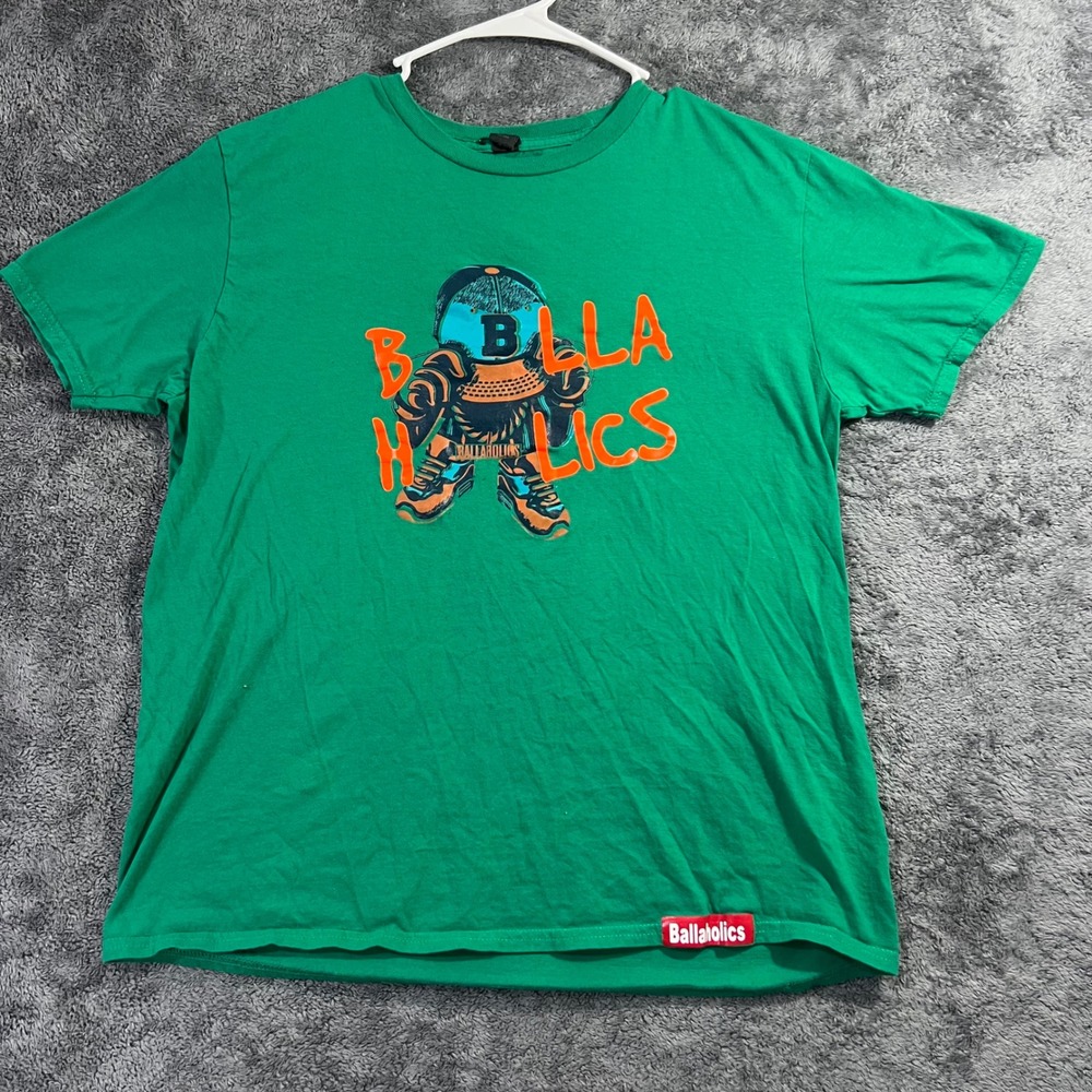 The Ballaholics Brand TBB Graphic T-Shirt Mens Large Green Streetwear Mascot Tee